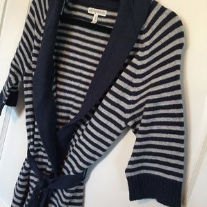 Aeropostale Sweater with Belt, Navy/Gray, Large